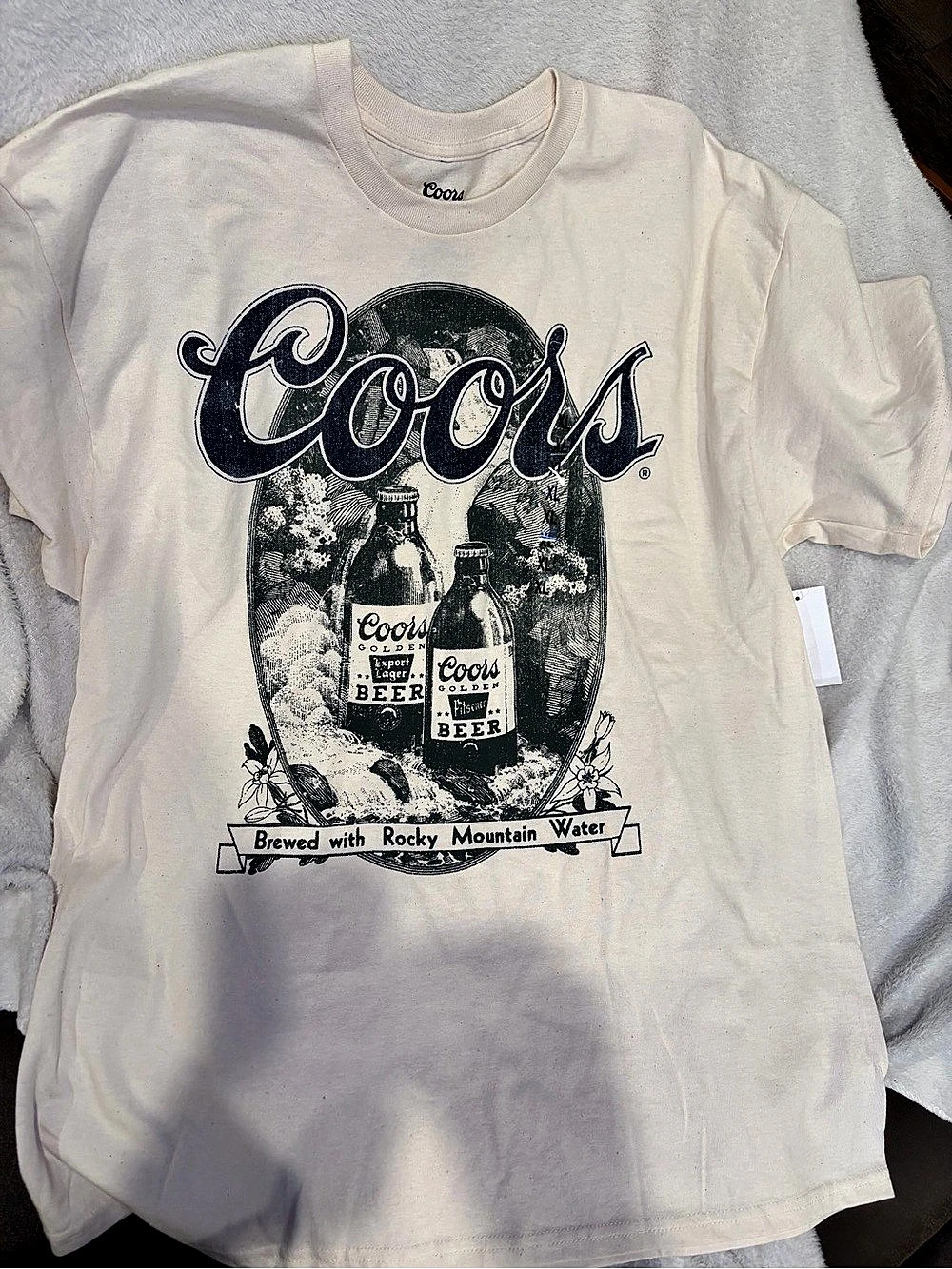 Coors Graphic Tee Cream & Blue XL
